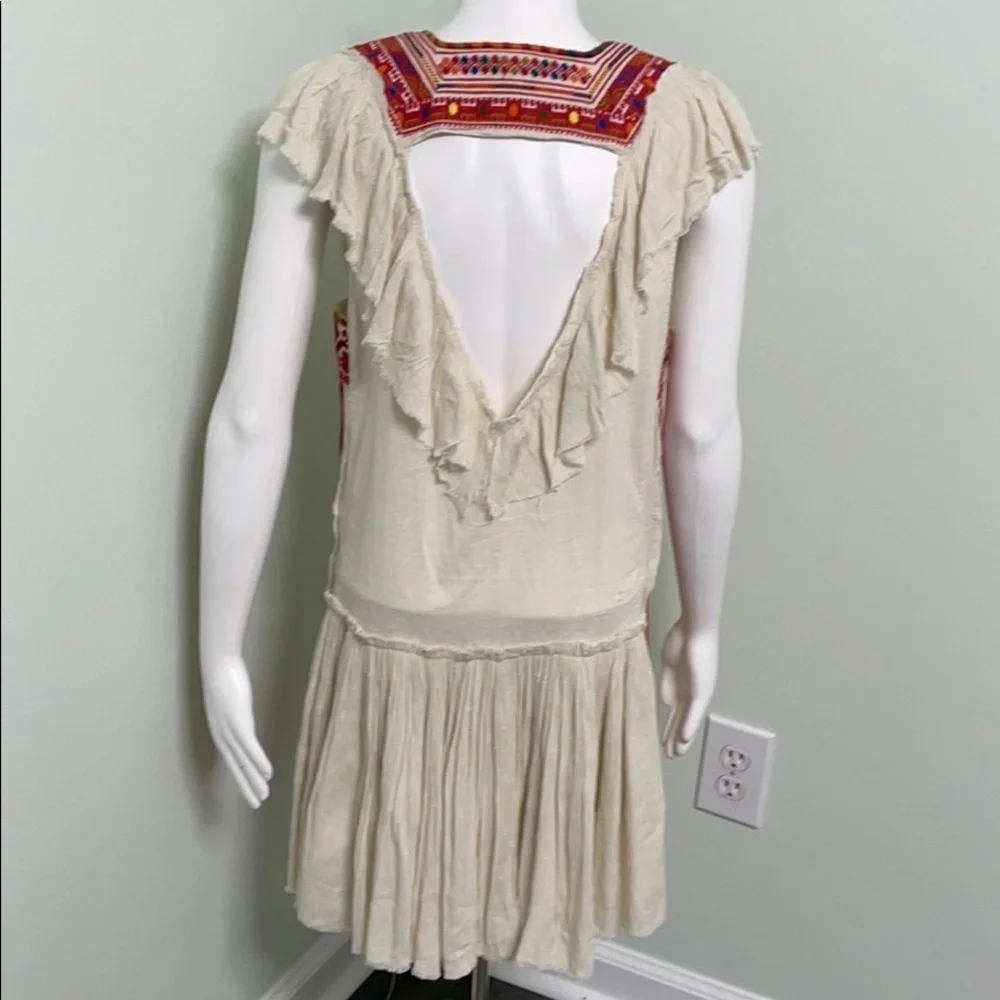 Free People Embroidered Glow White Sand Dress